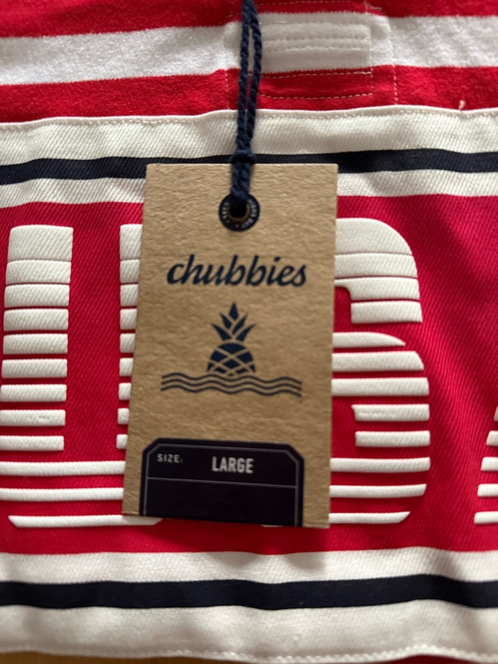 chubbies USA Striped Rugby Shirt Patriotic Stars & Stripes LS Polo Large NWT - Picture 7 of 7